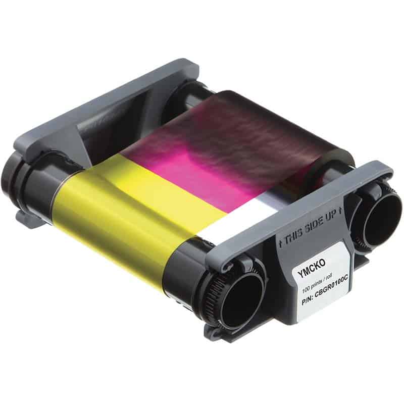 Folia kolorowa YMCKO 100 wydruków/rolka do drukarki Badgy 100/200 CBGR0100C