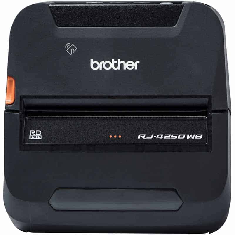 Przenośna drukarka etykiet i paragonów Brother RJ-4250WB, 4-calowa (Bluetooth/MFi/Wi-Fi) RJ4250WBZ1 / bez baterii i zasilacza